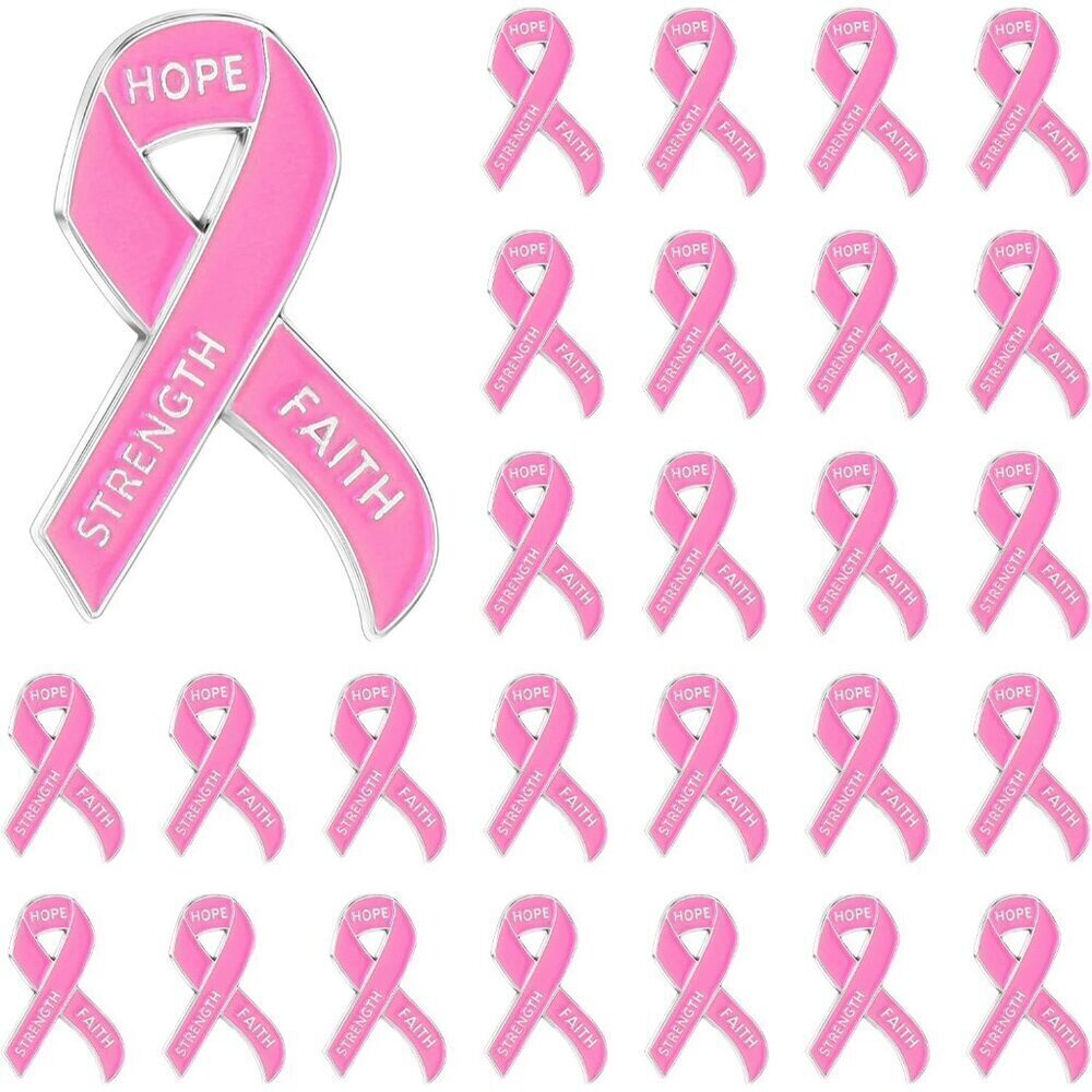 Breast Cancer Awareness Pins Bulk Pink Ribbon Brooches for Women Support